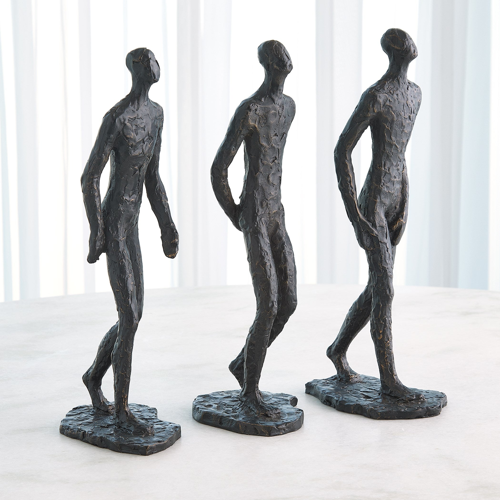 Global Views S/3 Pondering Sculptures Bronze