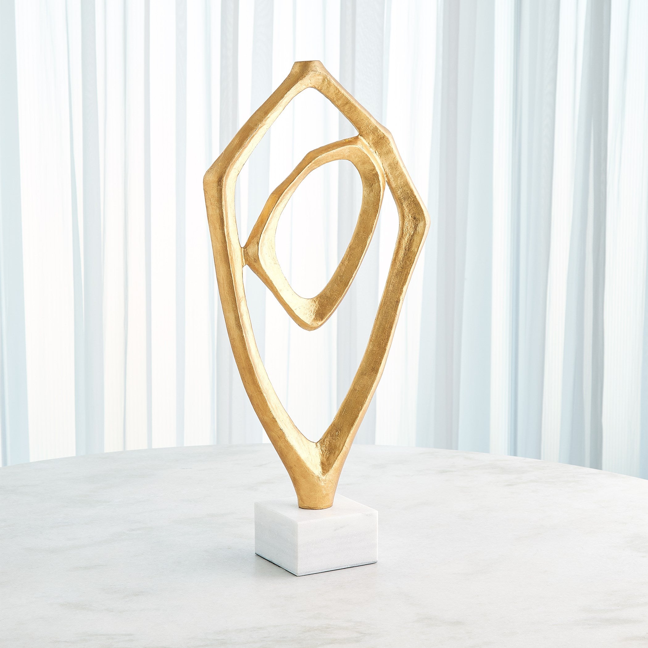 Global Views Interplay Sculpture Gold Leaf