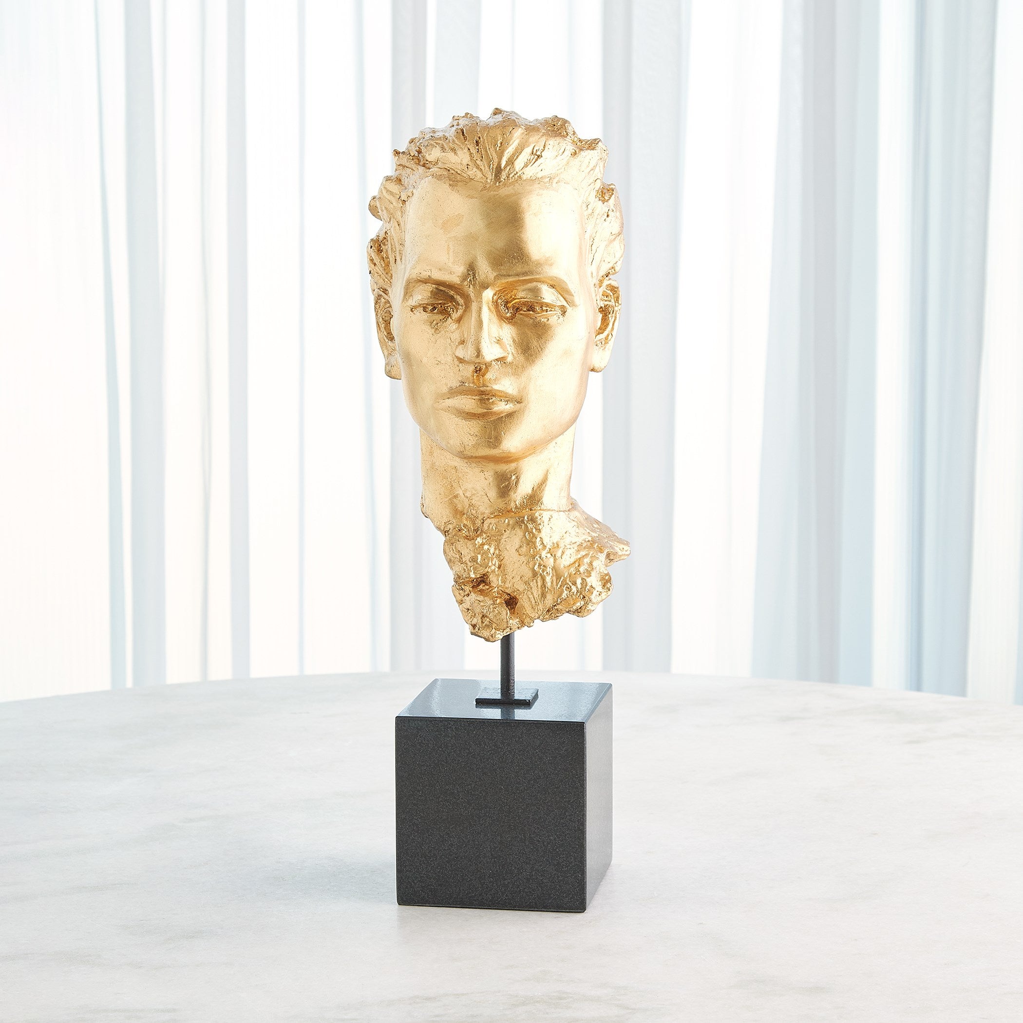 Global Views Gilded Portrait Sculpture Gold Leaf