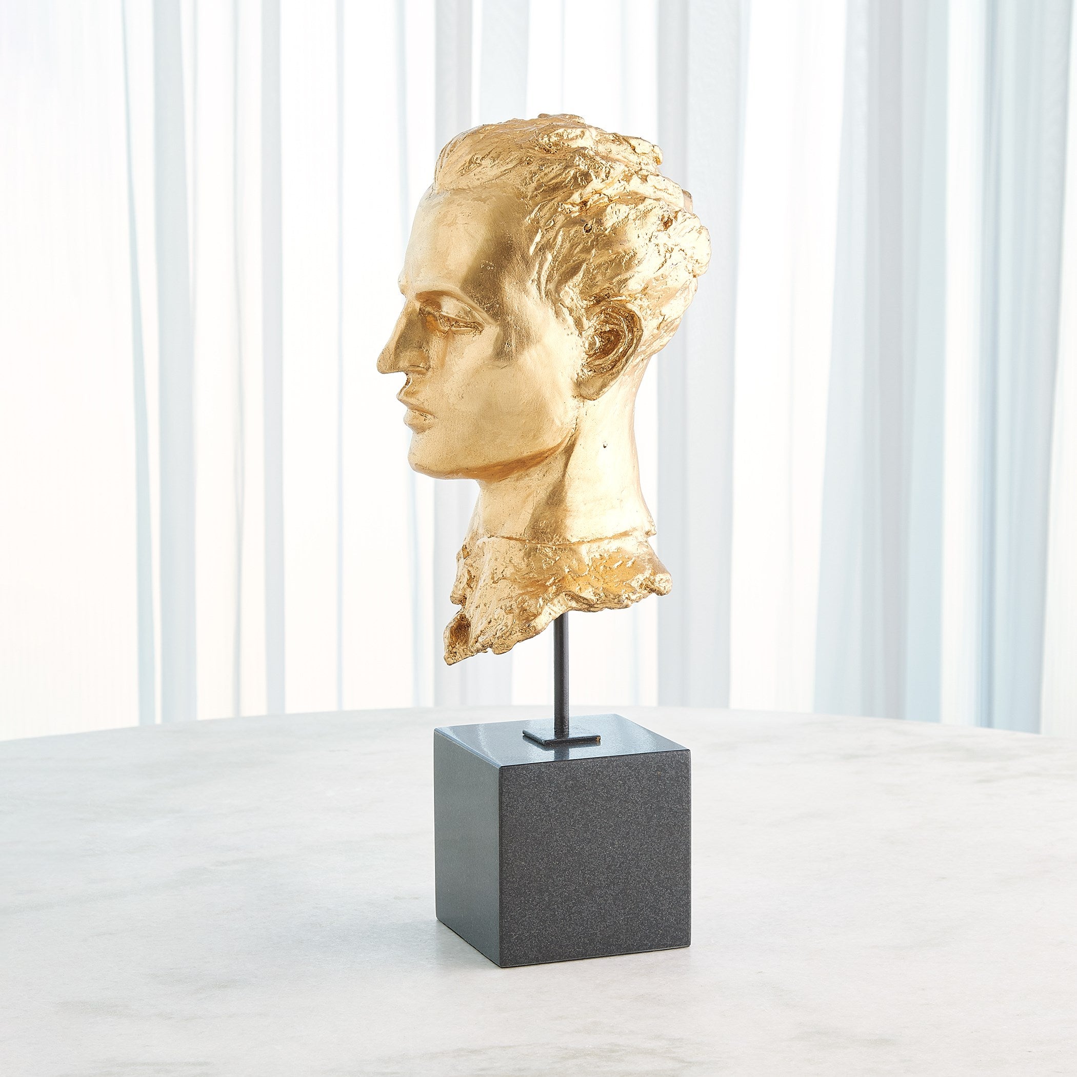 Global Views Gilded Portrait Sculpture Gold Leaf