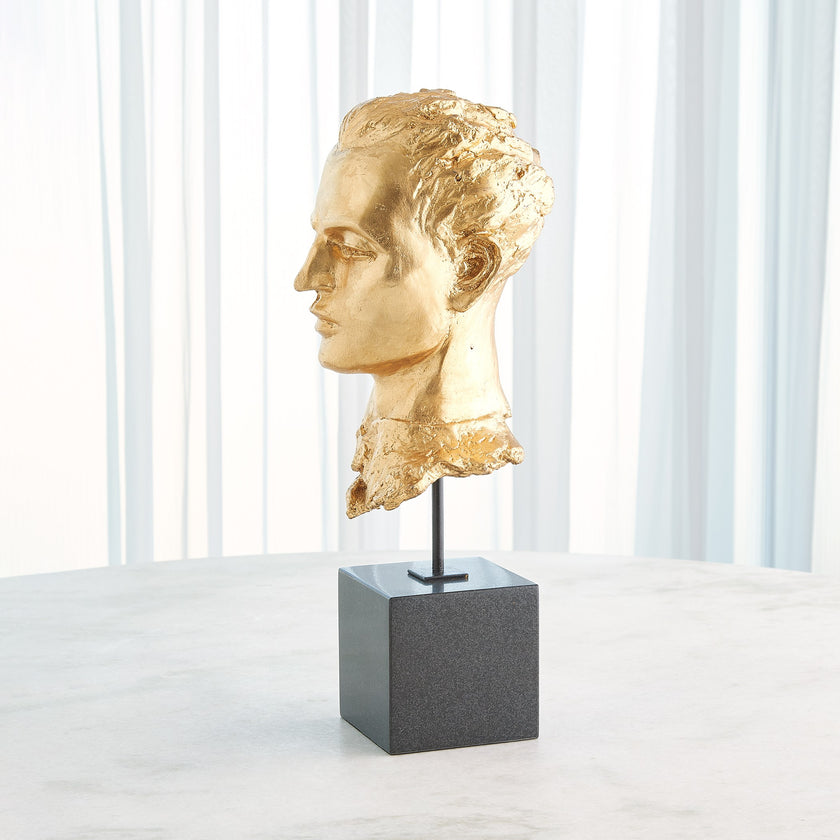 Global Views Gilded Portrait Sculpture Gold Leaf