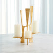 Global Views Triune Candleholder Gold Leaf