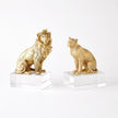Global Views Lion & Lioness Sculpture Brass/Crystal