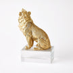 Global Views Lion & Lioness Sculpture Brass/Crystal