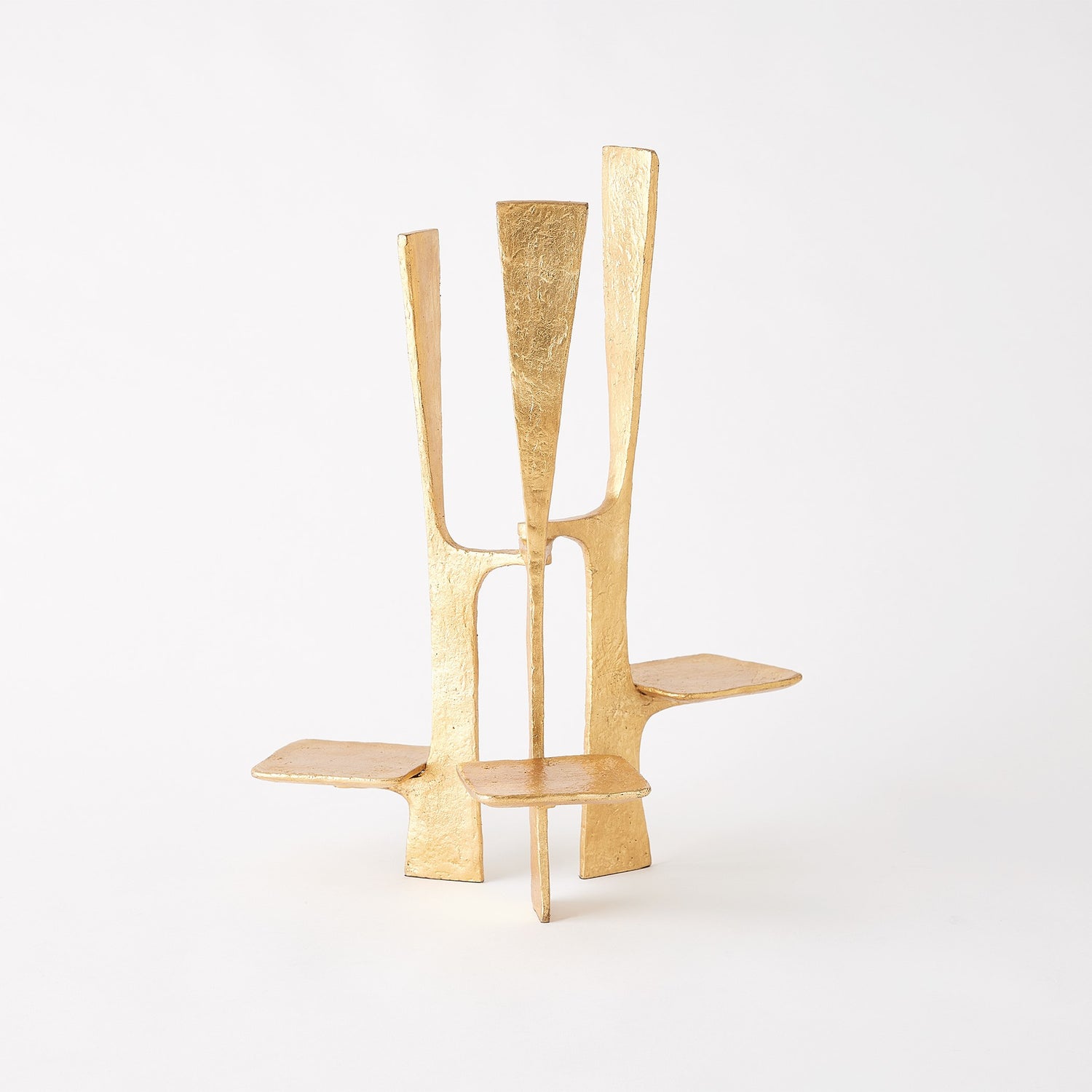 Global Views Triune Candleholder Gold Leaf