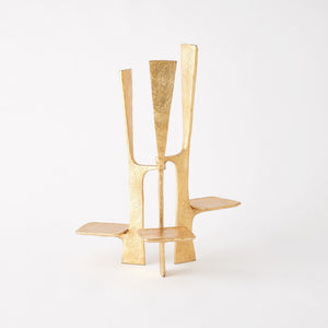 Global Views Triune Candleholder Gold Leaf