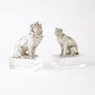 Global Views Lion/Lioness Sculpture Nickel/Crystal