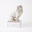 Global Views Lion/Lioness Sculpture Nickel/Crystal