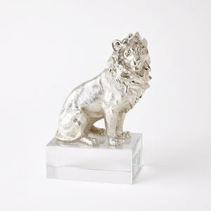 Global Views Lion/Lioness Sculpture Nickel/Crystal