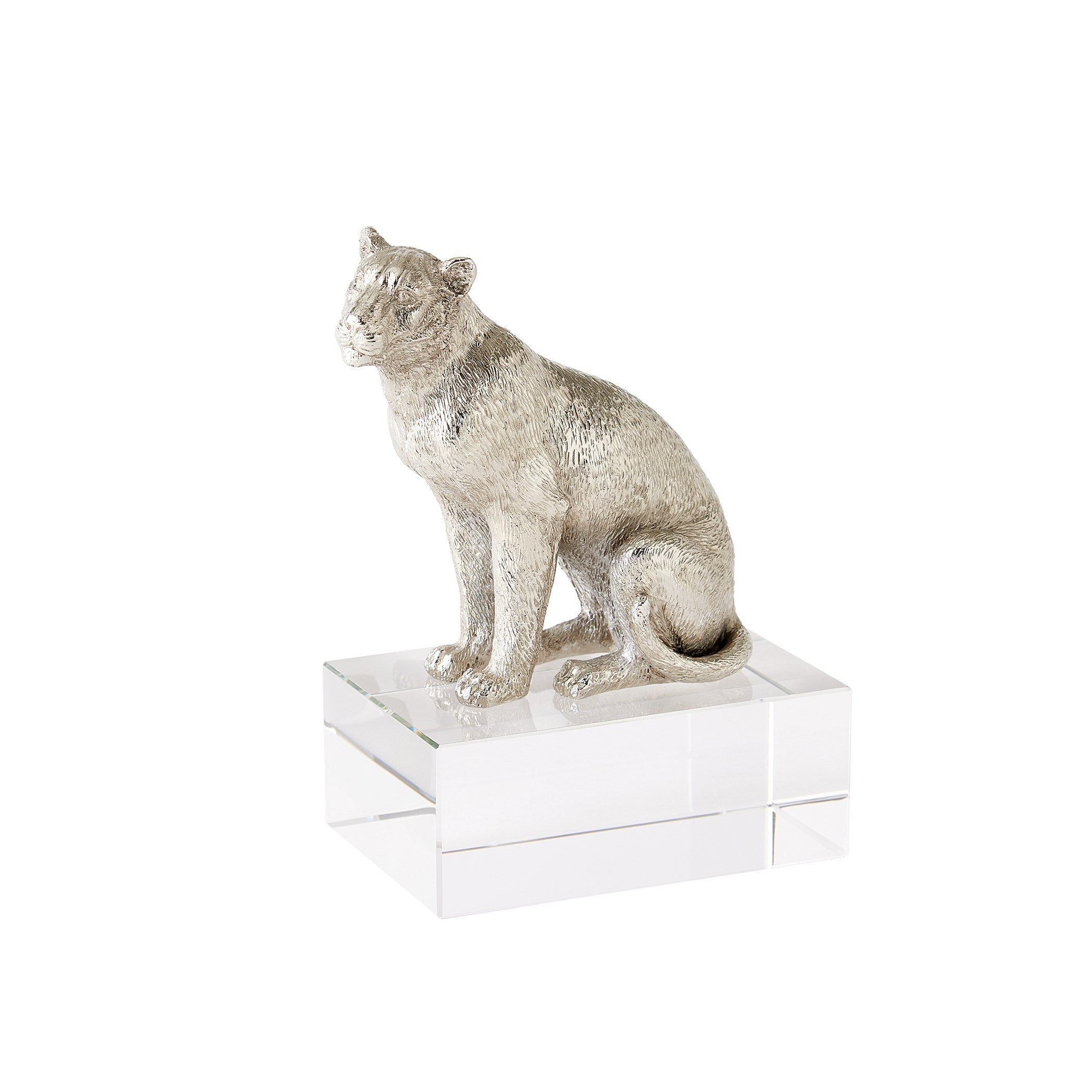 Global Views Lion/Lioness Sculpture Nickel/Crystal