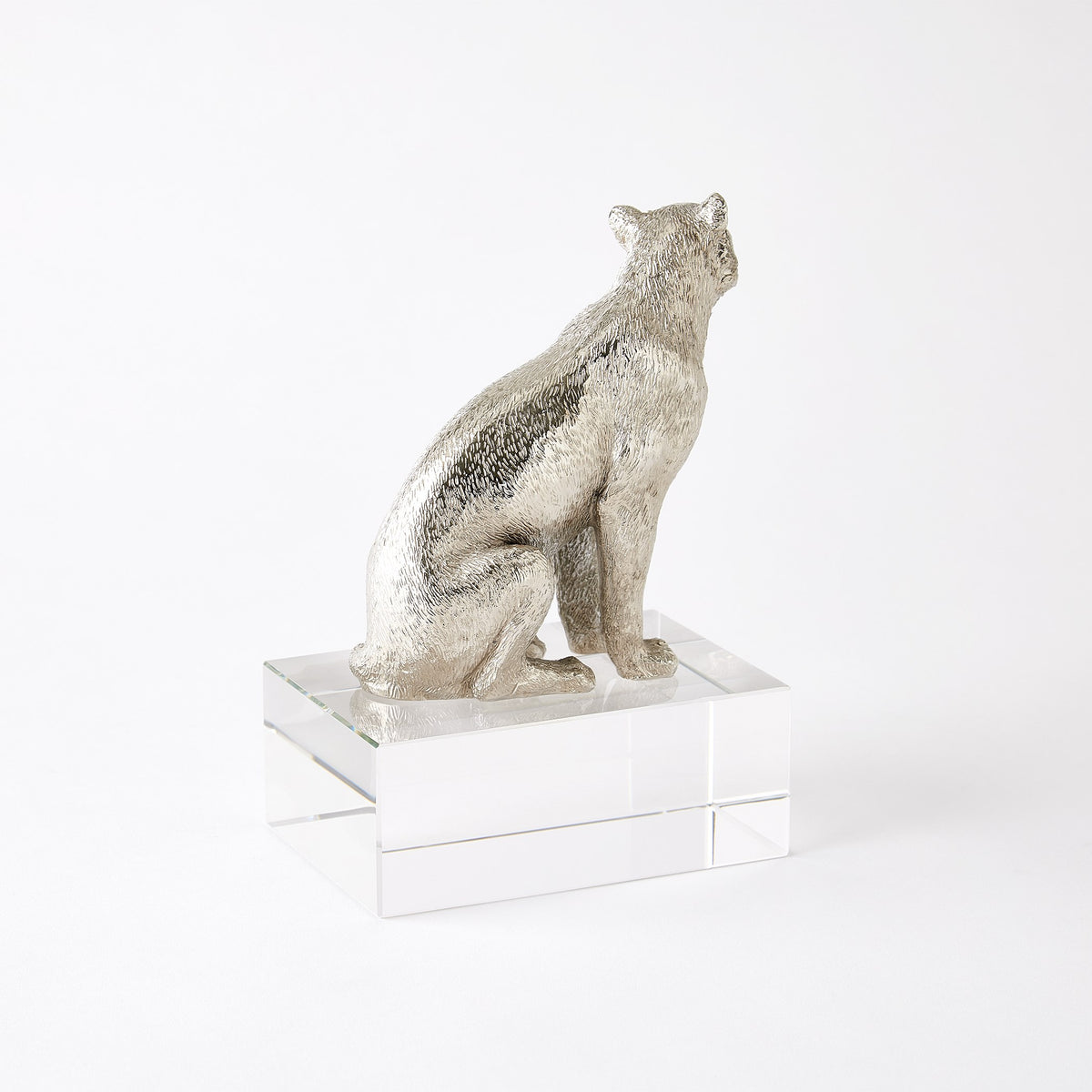 Global Views Lion/Lioness Sculpture Nickel/Crystal