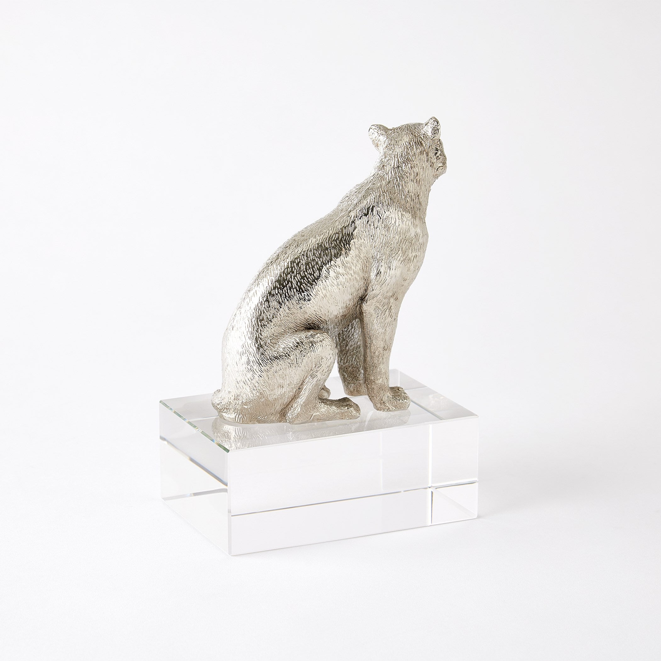 Global Views Lion/Lioness Sculpture Nickel/Crystal
