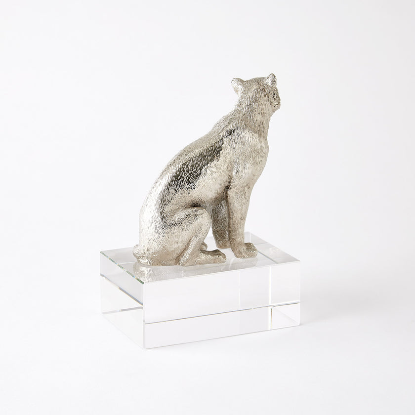 Global Views Lion/Lioness Sculpture Nickel/Crystal