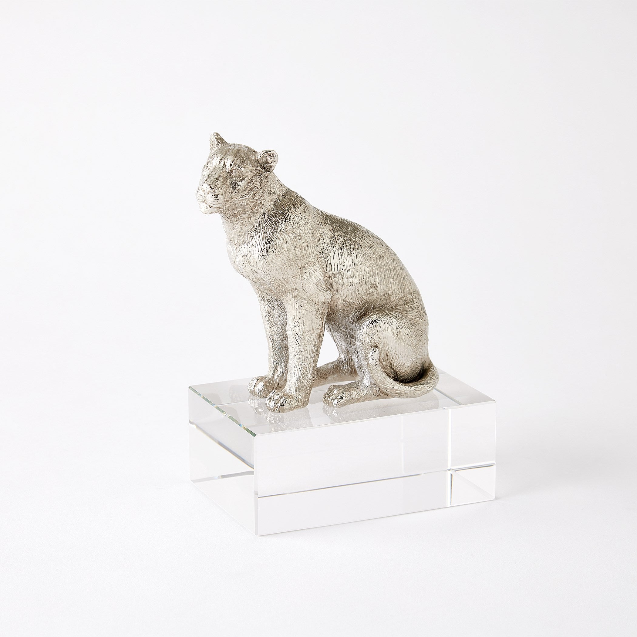 Global Views Lion/Lioness Sculpture Nickel/Crystal