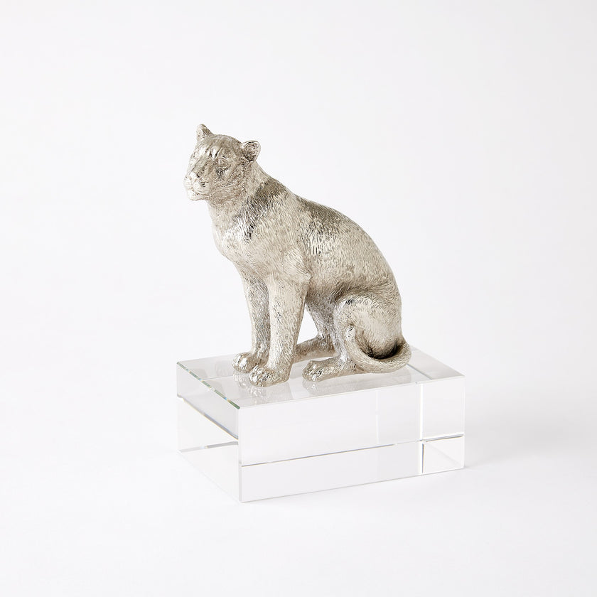 Global Views Lion/Lioness Sculpture Nickel/Crystal