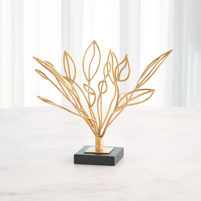 Global Views Windswept Sculpture Gold Leaf