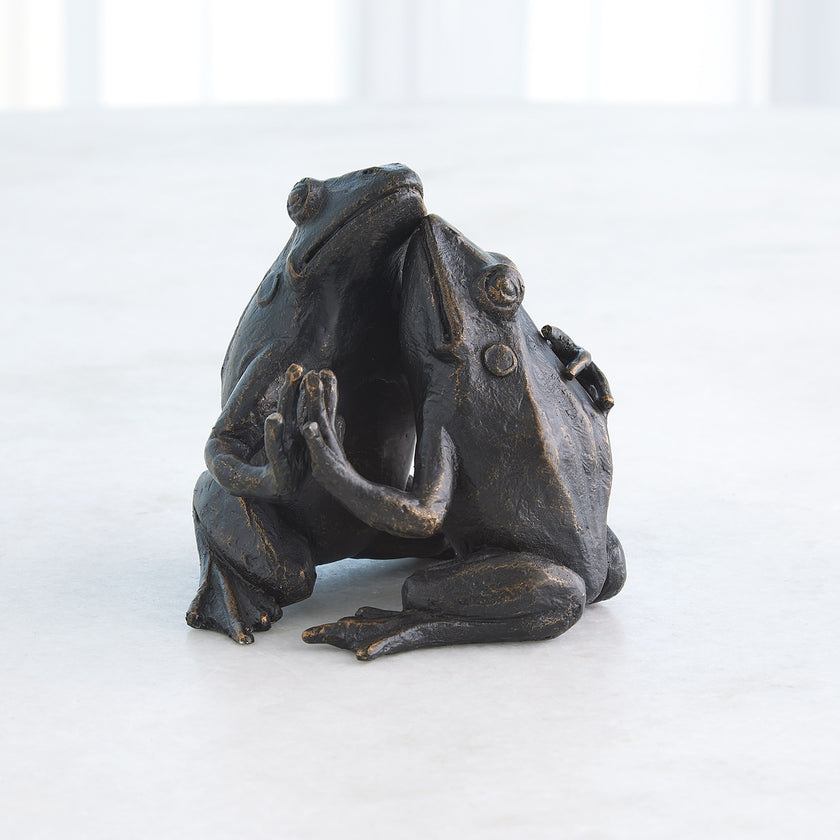 Global Views Hugging Frog Sculpture Bronze