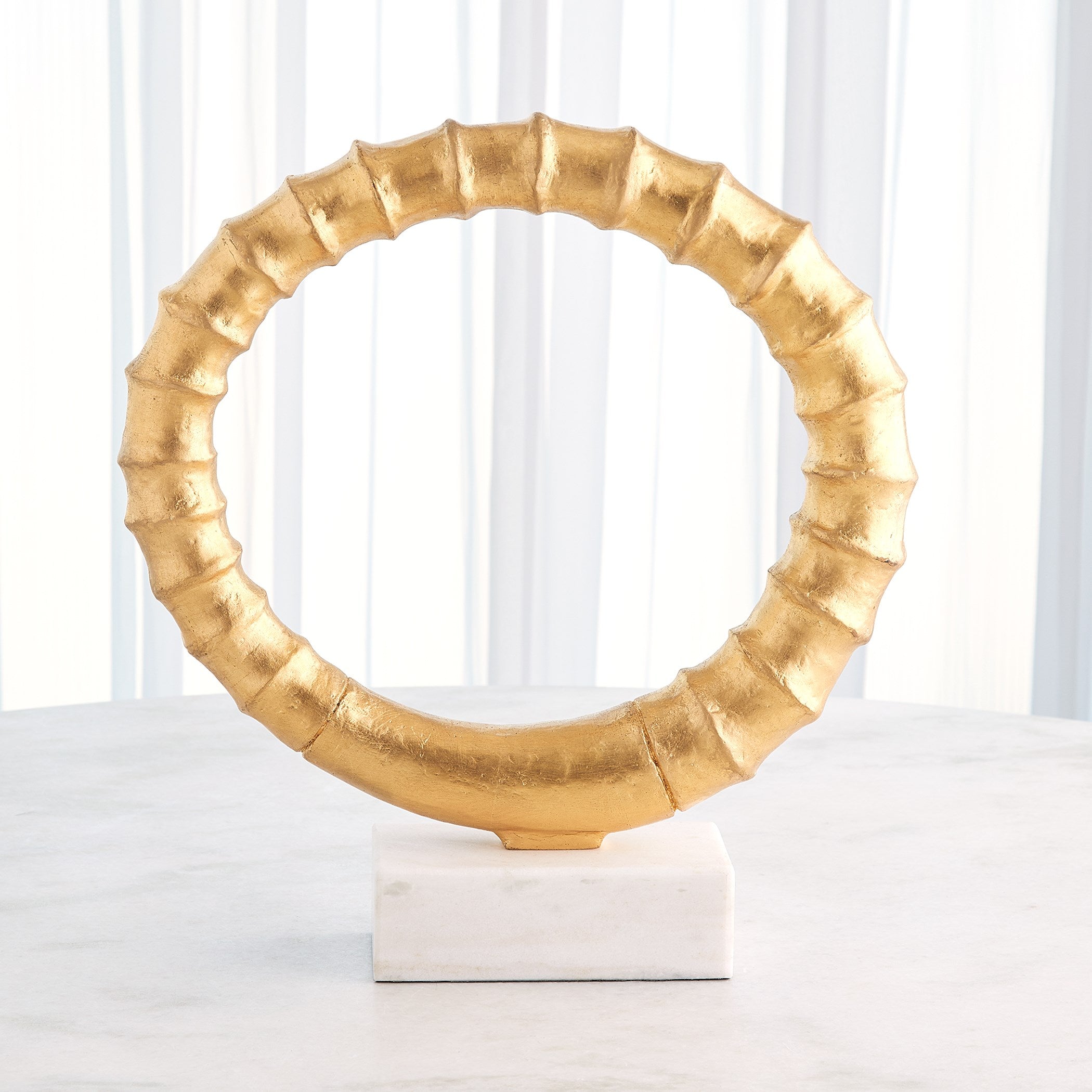 Global Views Infinity Horn Sculpture Gold Leaf
