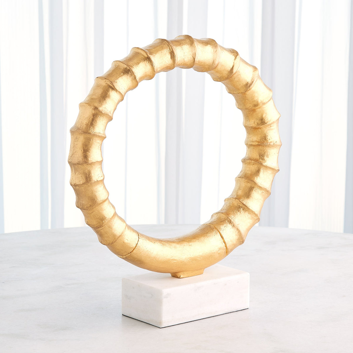 Global Views Infinity Horn Sculpture Gold Leaf