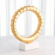 Global Views Infinity Horn Sculpture Gold Leaf