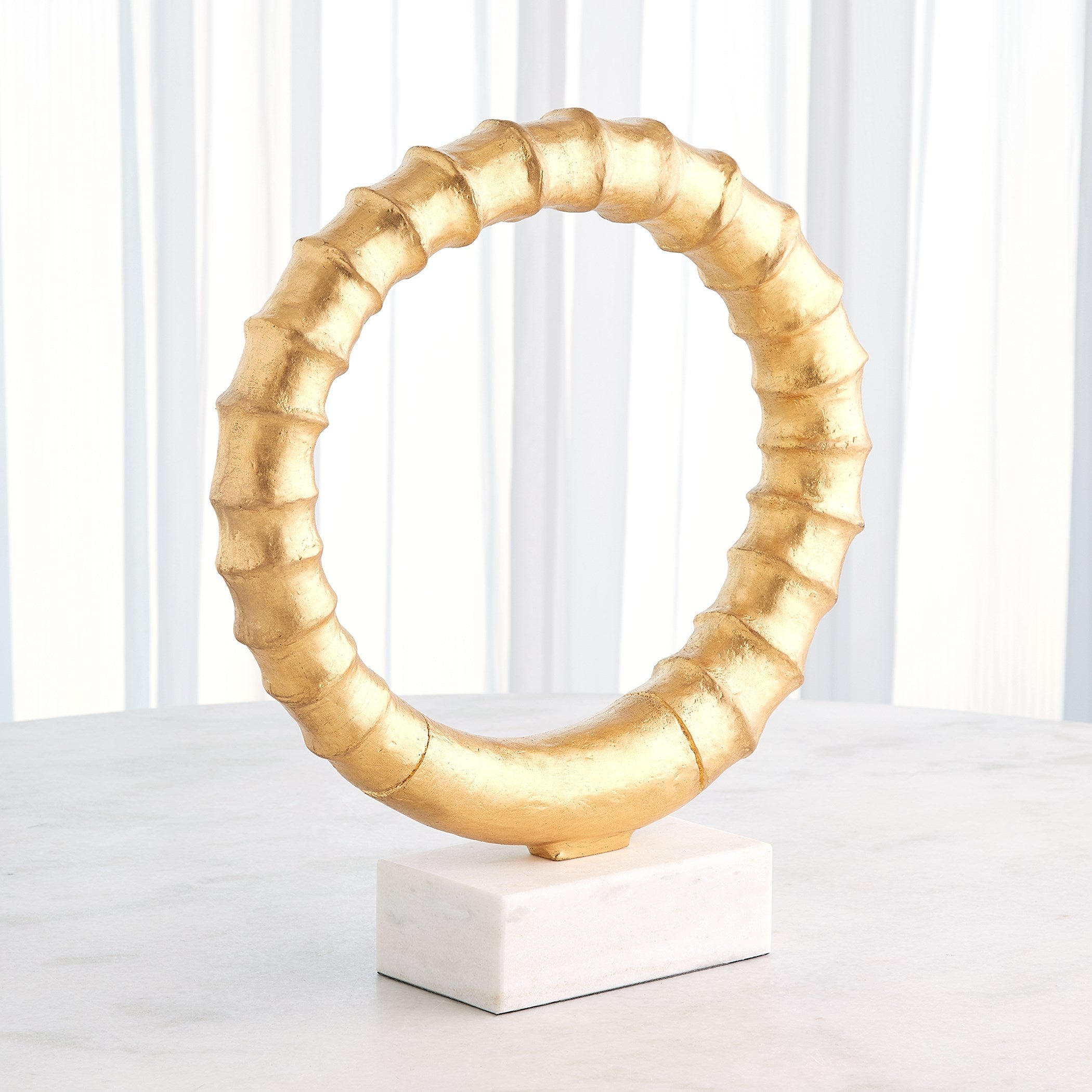 Global Views Infinity Horn Sculpture Gold Leaf