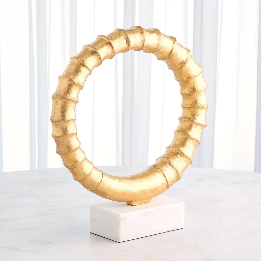 Global Views Infinity Horn Sculpture Gold Leaf