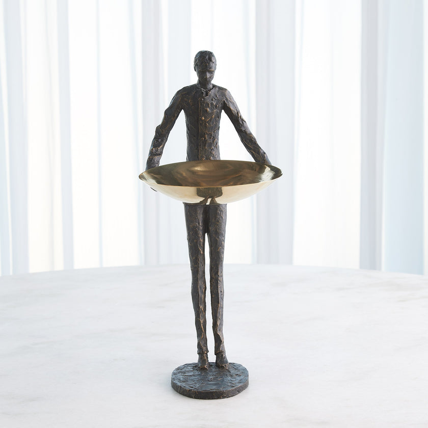 Global Views Wooster Sculpture Bronze w/Brass Plate