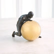 Global Views Boulder Man Bronze w/Brass Sphere