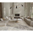 Feizy Aura 3563F Modern Abstract Rug in Ivory/Silver/Gold