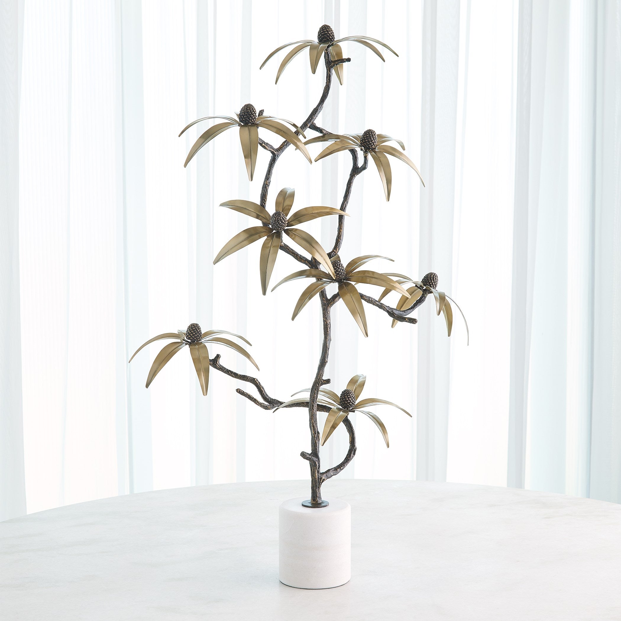 Global Views Black Eyed Susan Sculpture Bronze/Brass