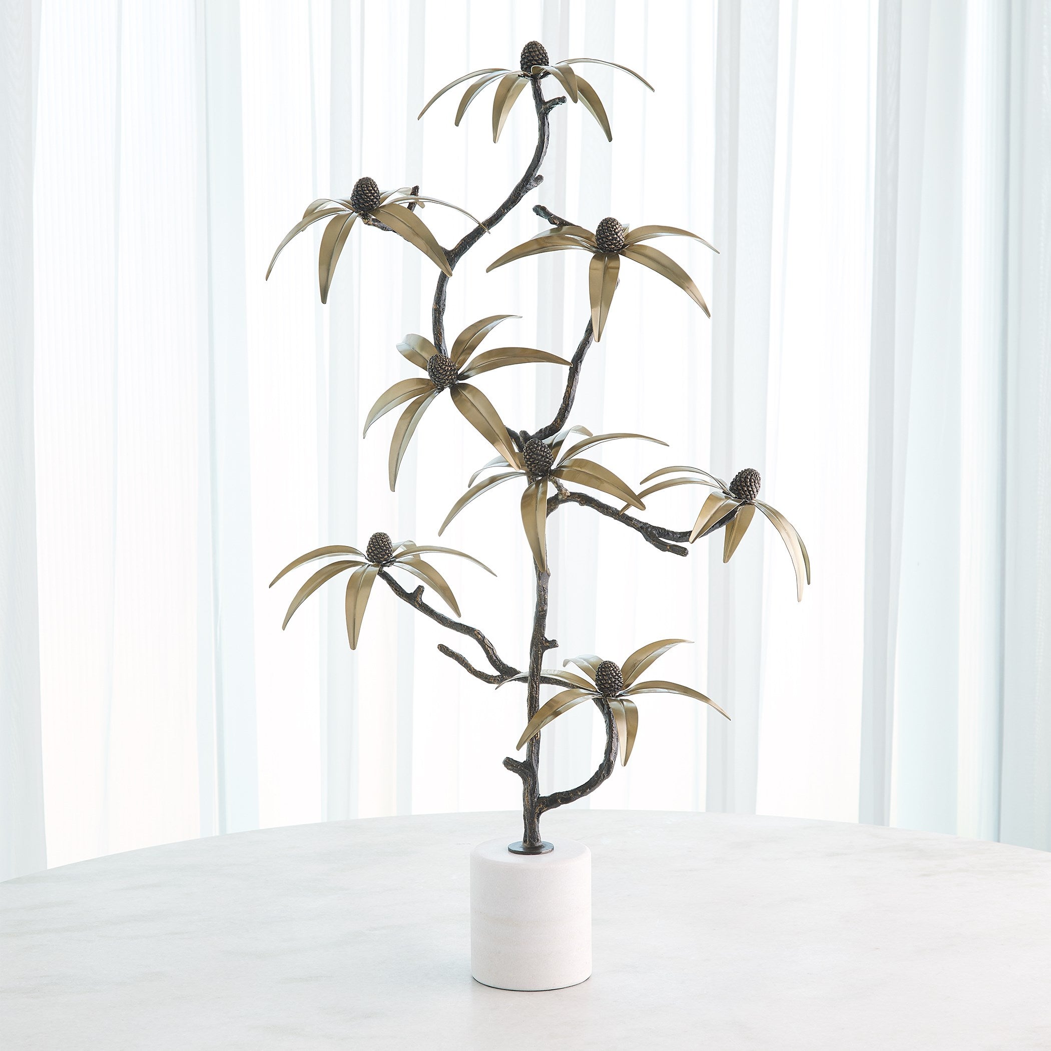 Global Views Black Eyed Susan Sculpture Bronze/Brass