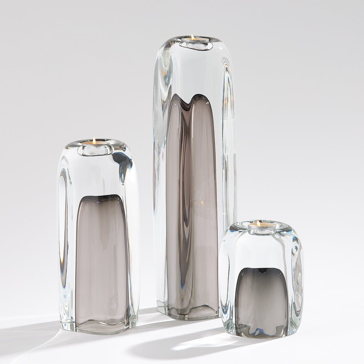 Global Views Tower Tea Light Holder/Vase Grey