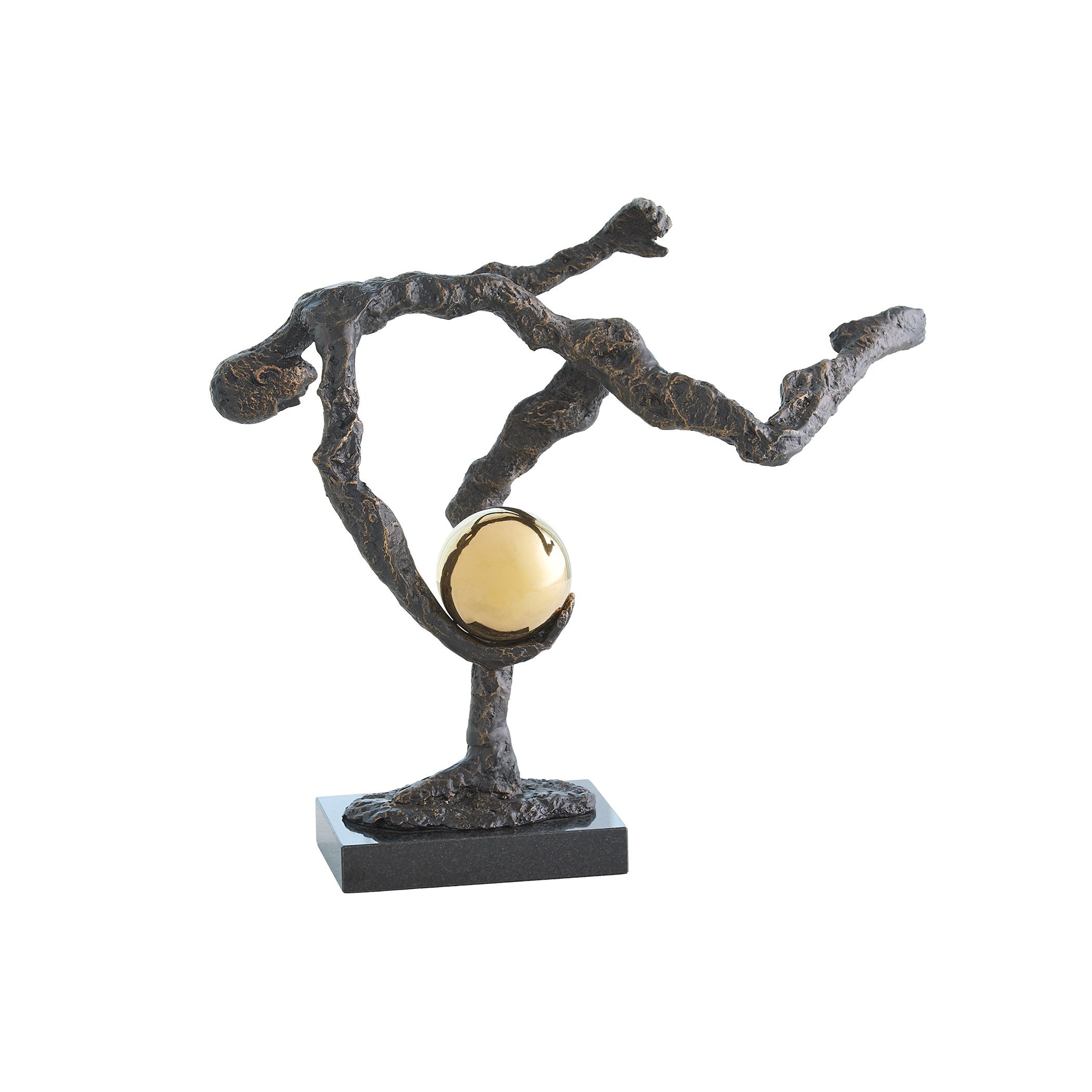 Global Views Tripped Up Sculpture Bronze w/Brass Sphere
