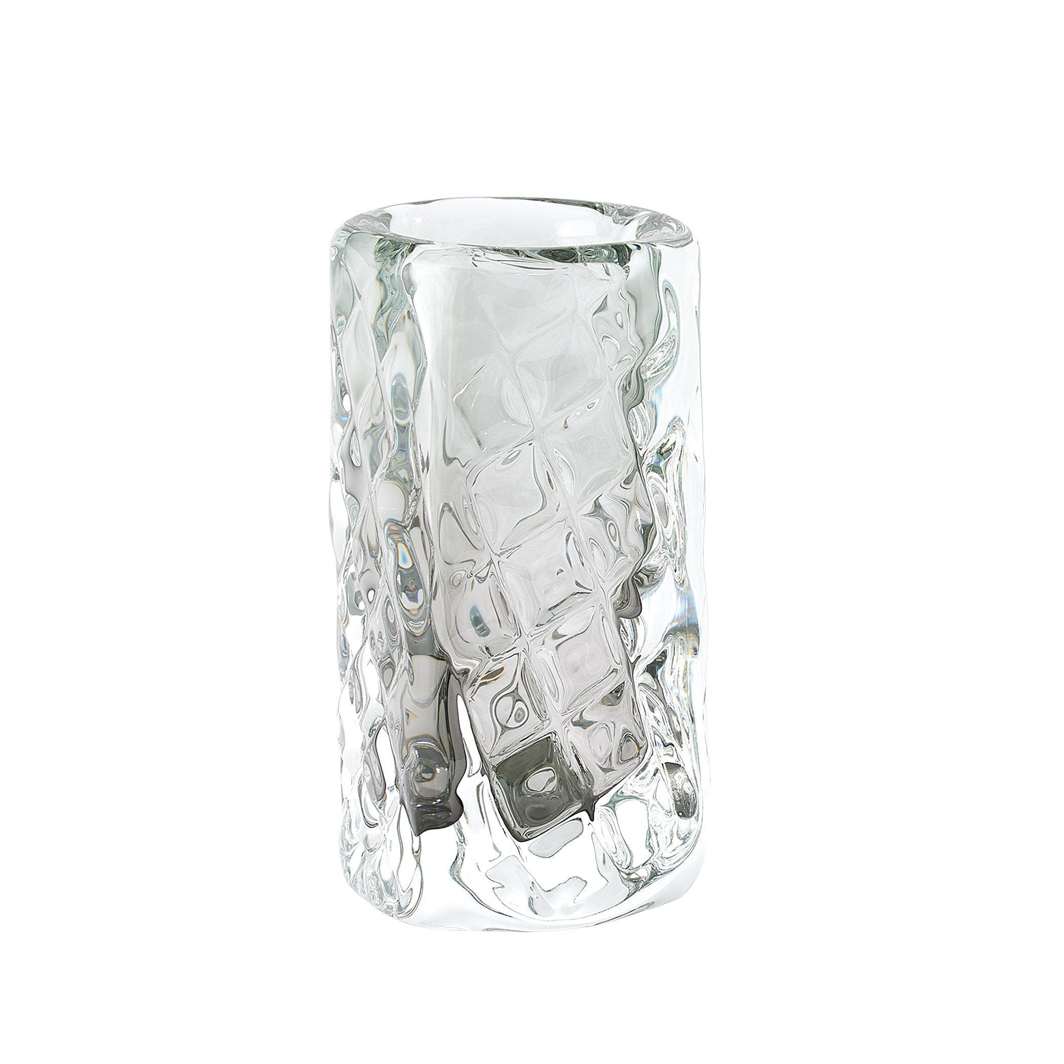 Global Views Quilted Vase-Grey-Tall
