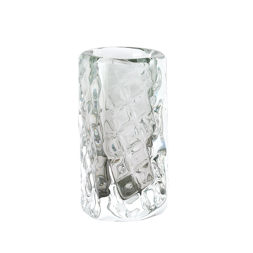 Global Views Quilted Vase-Grey-Tall