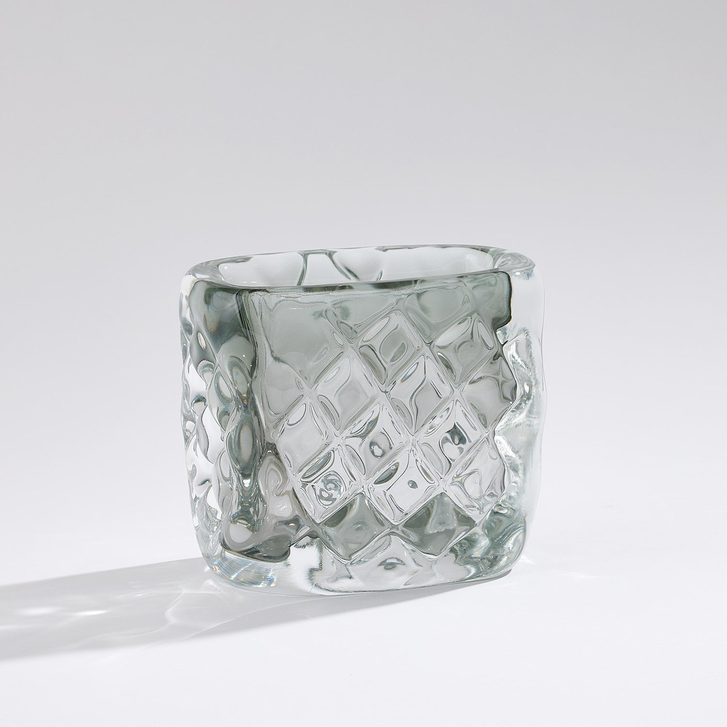 Global Views Quilted Vase-Grey-Wide