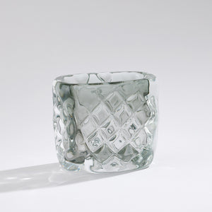 Global Views Quilted Vase-Grey-Wide