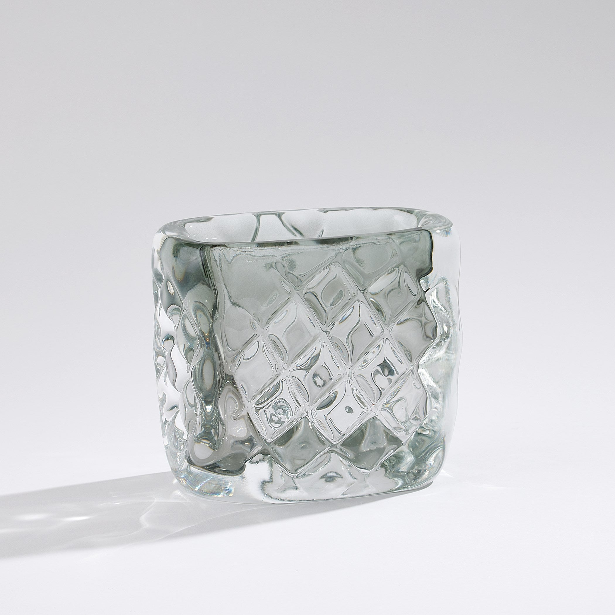 Global Views Quilted Vase-Grey-Wide