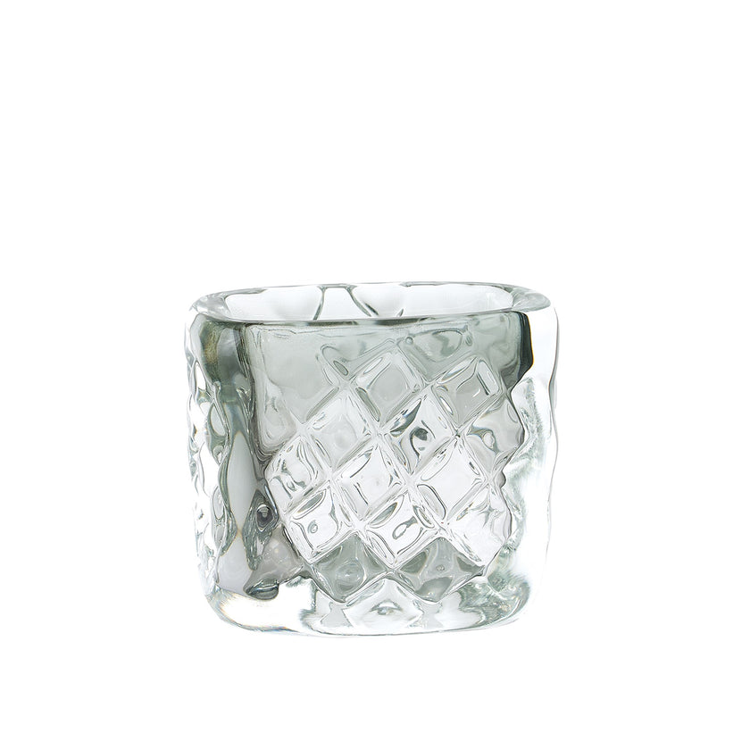 Global Views Quilted Vase-Grey-Wide