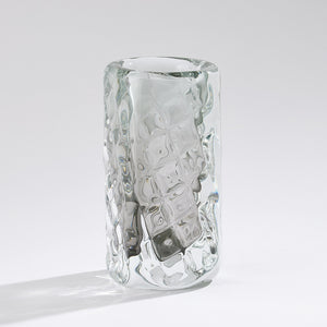 Global Views Quilted Vase-Grey-Tall