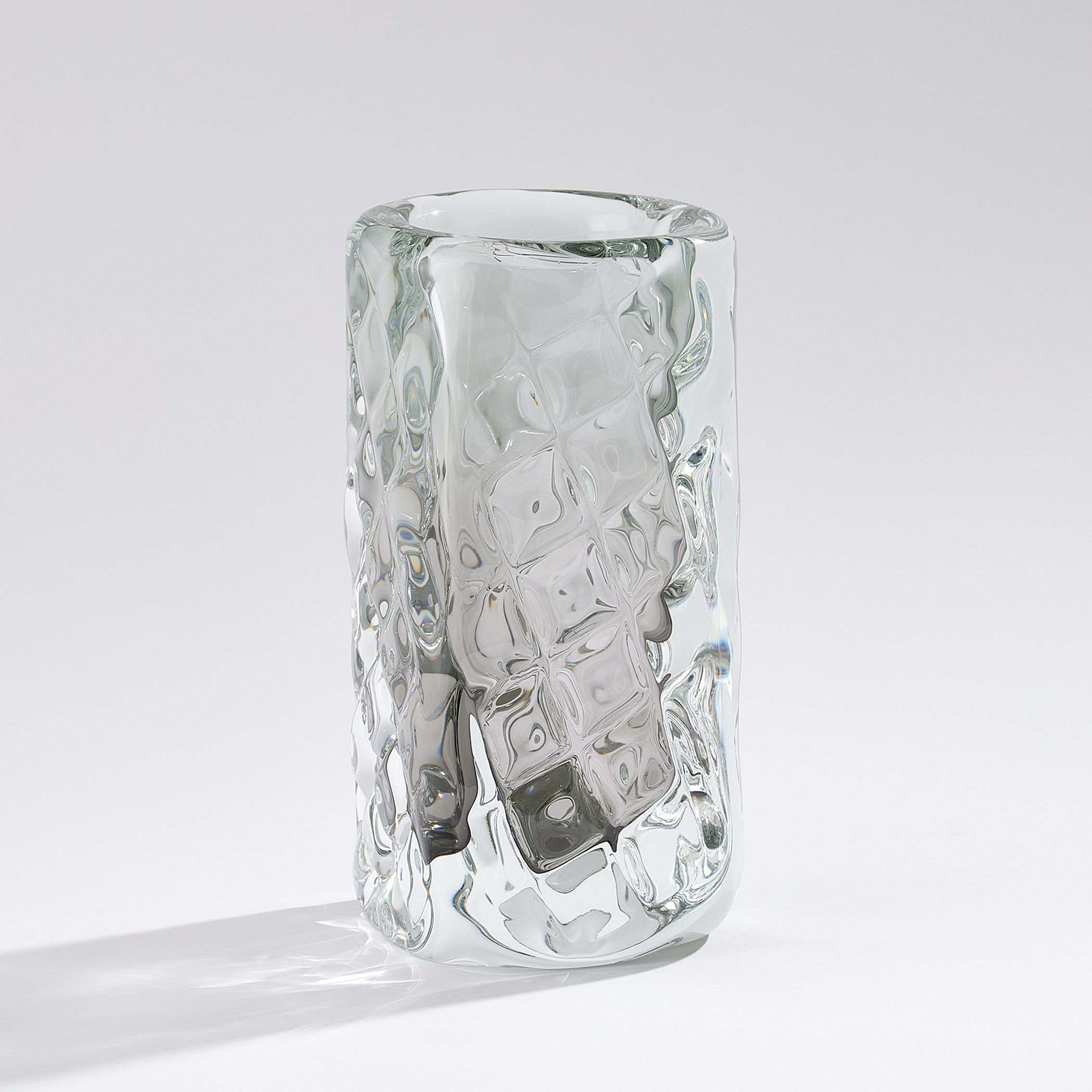 Global Views Quilted Vase-Grey-Tall