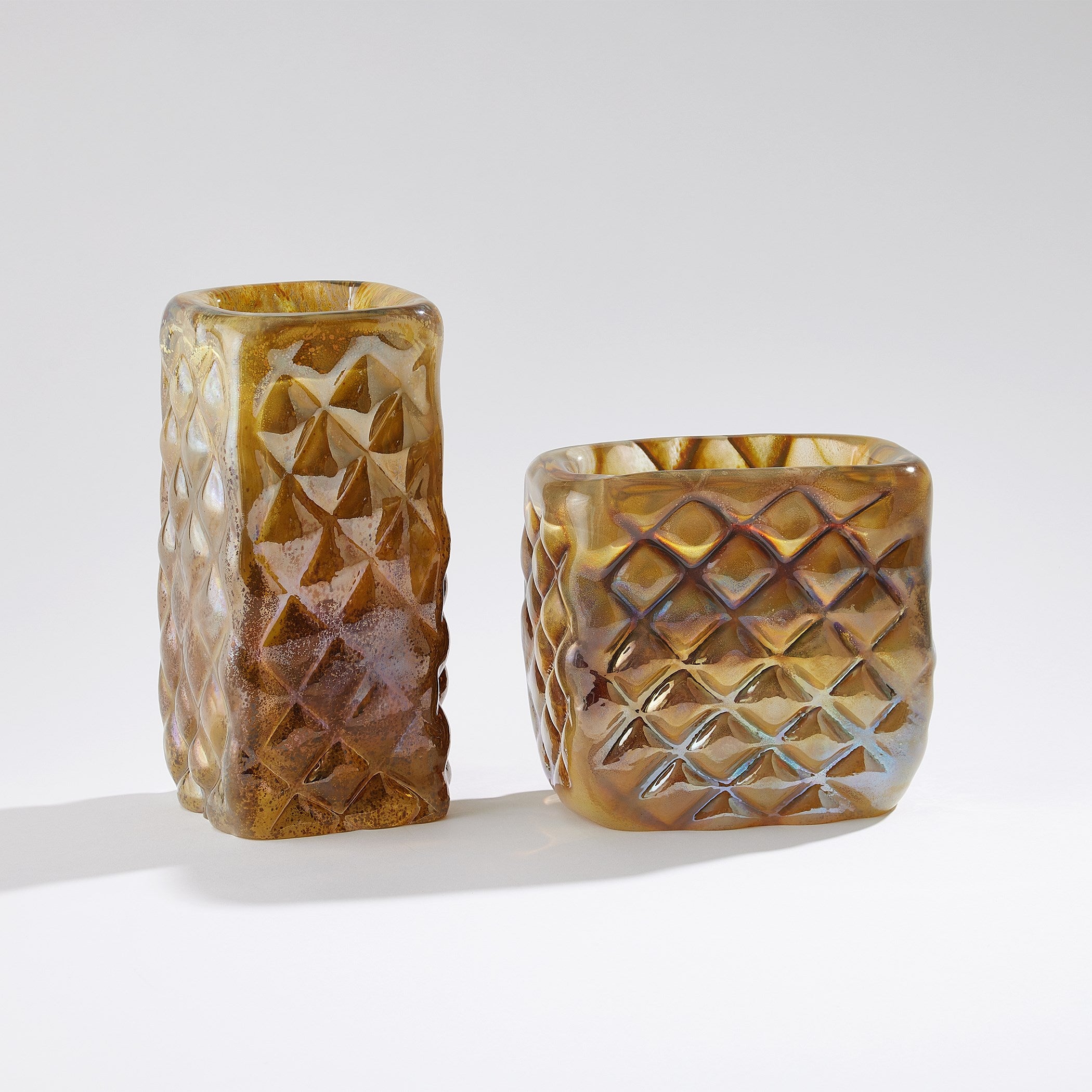 Global Views Quilted Vase-Iris Gelp-Wide