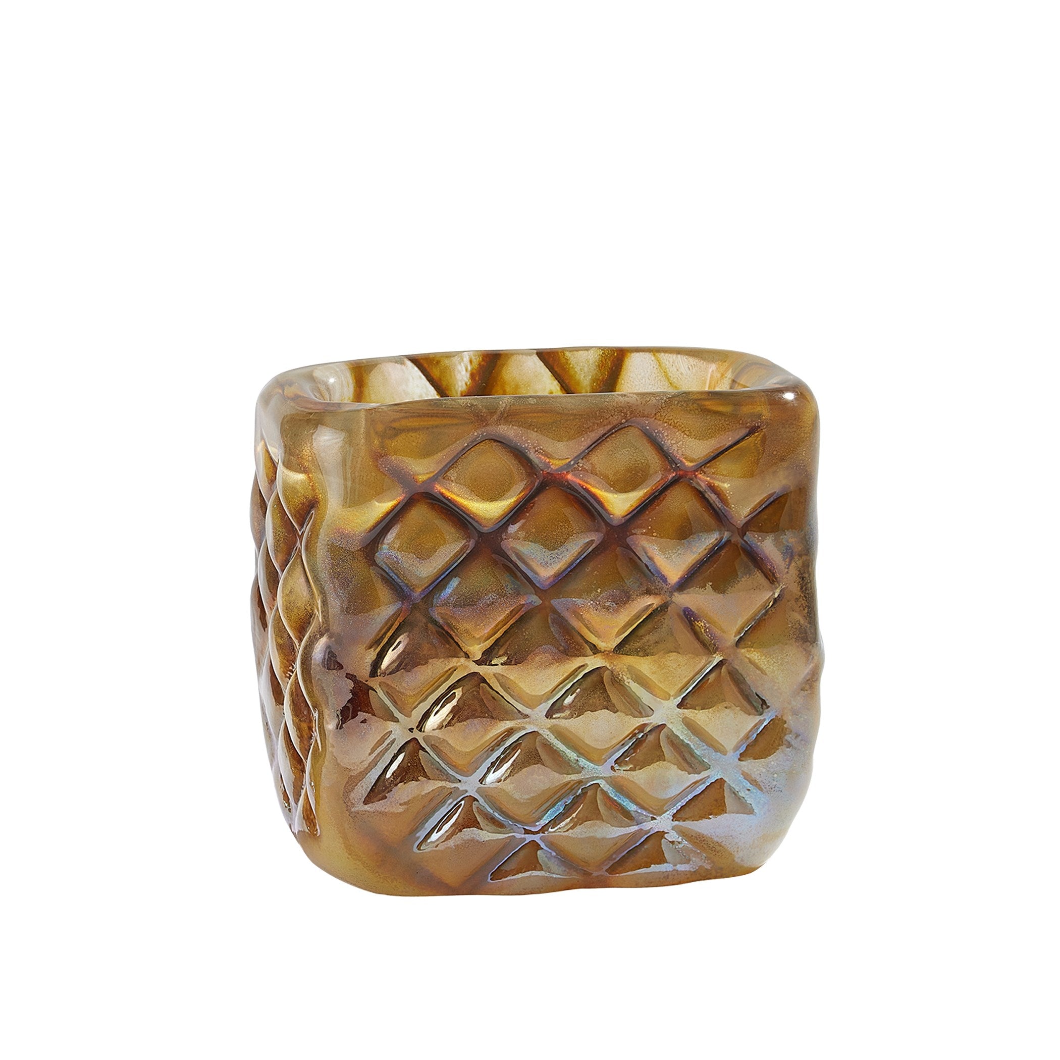 Global Views Quilted Vase-Iris Gelp-Wide