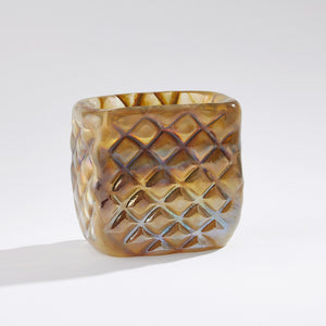 Global Views Quilted Vase-Iris Gelp-Wide