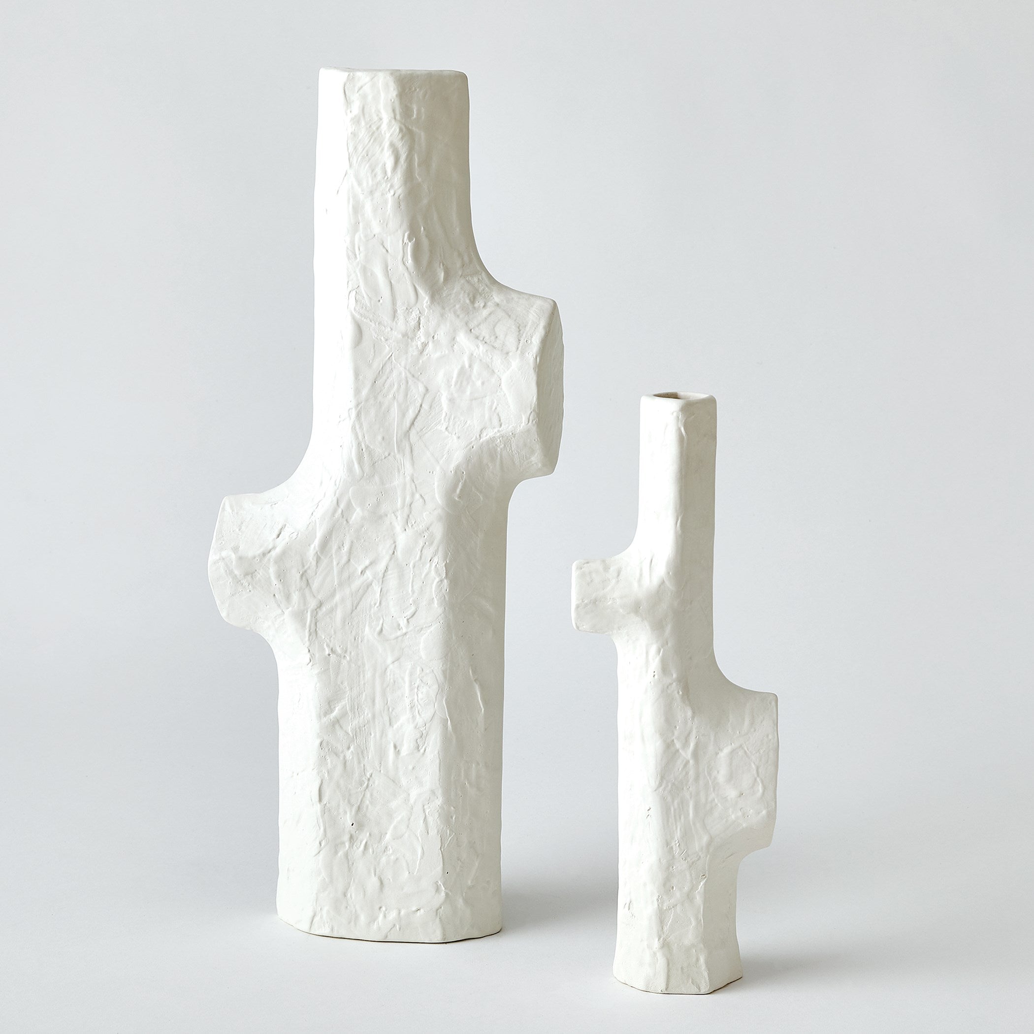 Global Views Tiered Trunk Vase Matte White