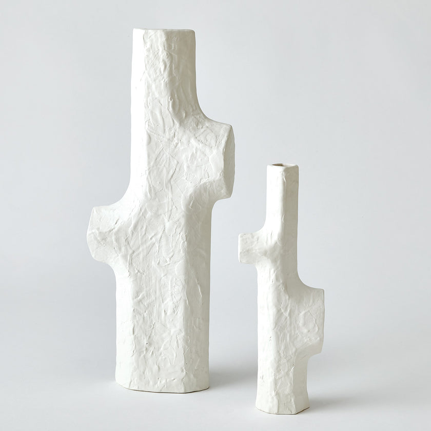 Global Views Tiered Trunk Vase Matte White