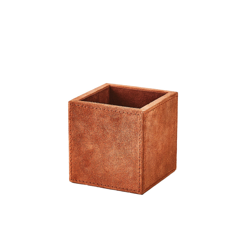 Global Views Posh Pencil Cup Rust Suede