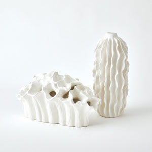 Global Views Sea Ribbons Vase Matte White