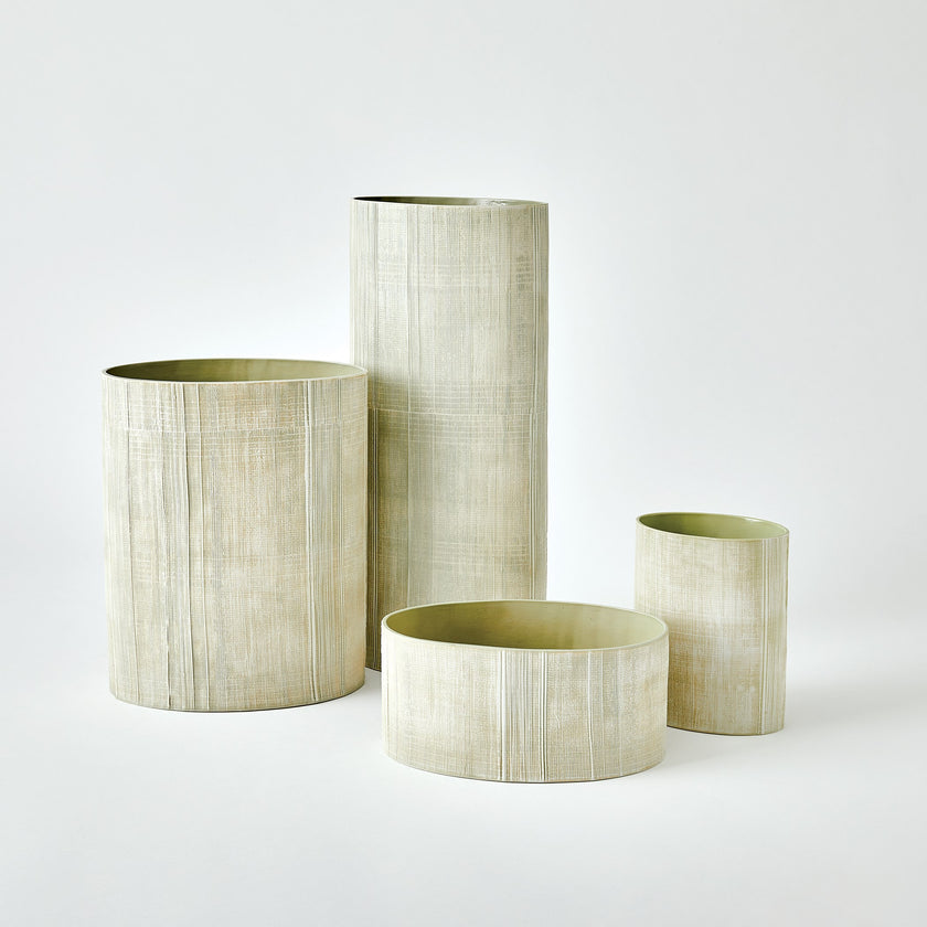Global Views Cross Hatch Vase Celery