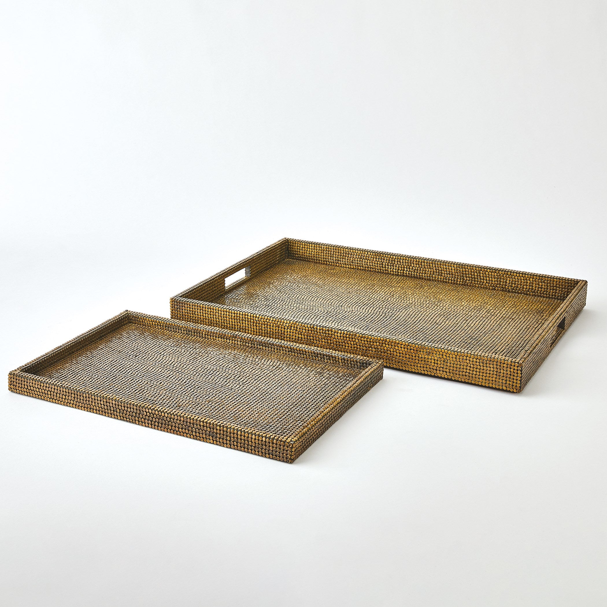 Global Views Lames Boxes and Trays Aged Brass